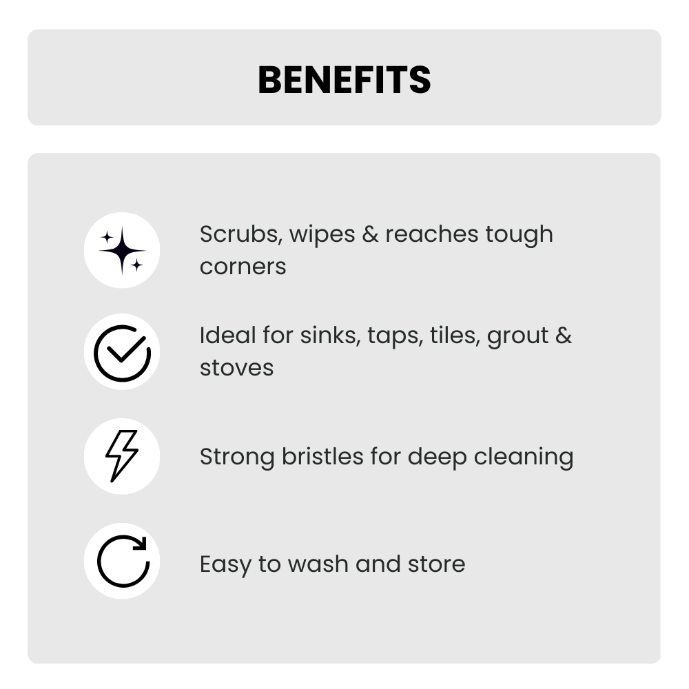 3-in-1 Multifunctional Cleaning Brush | TPR Bristles & Scraper for Deep Cleaning