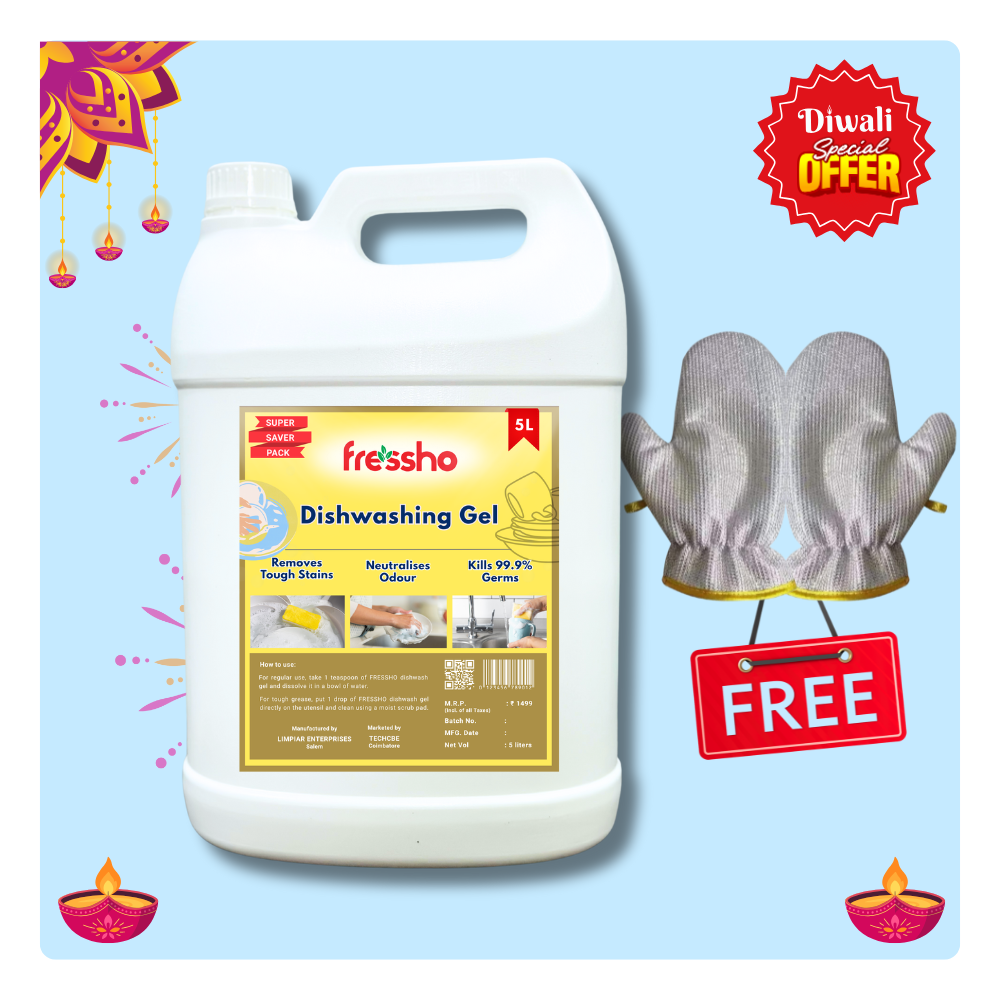 Dishwash Gel - 5 Litre | Powerful Kitchen Dish Cleaner