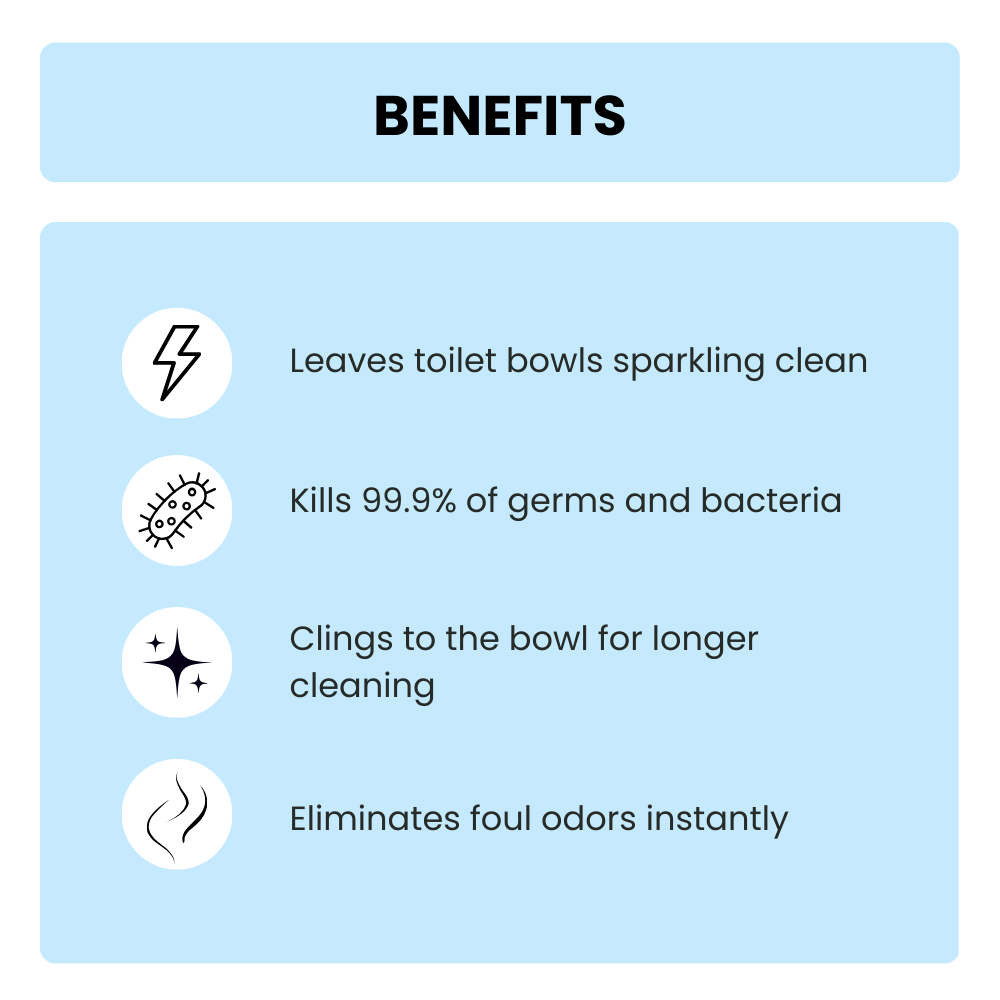 Toilet Cleaner - Removes Tough Stains and Odour - 1 Litre