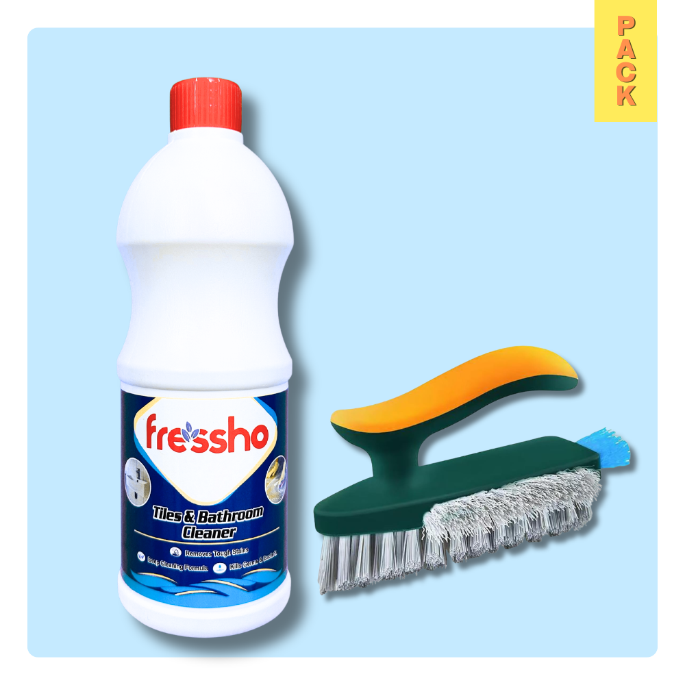 Heavy Duty Bathroom Cleaning Kit - Tiles and Bathroom Cleaner + 4-in-1 Grout Cleaning Brush for Just Rs.299