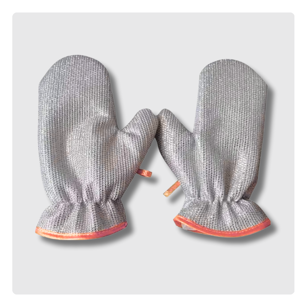 2-Piece Wire Dishwashing Gloves for Kitchen Cleaning – Non-Scratch, Waterproof & Machine Washable