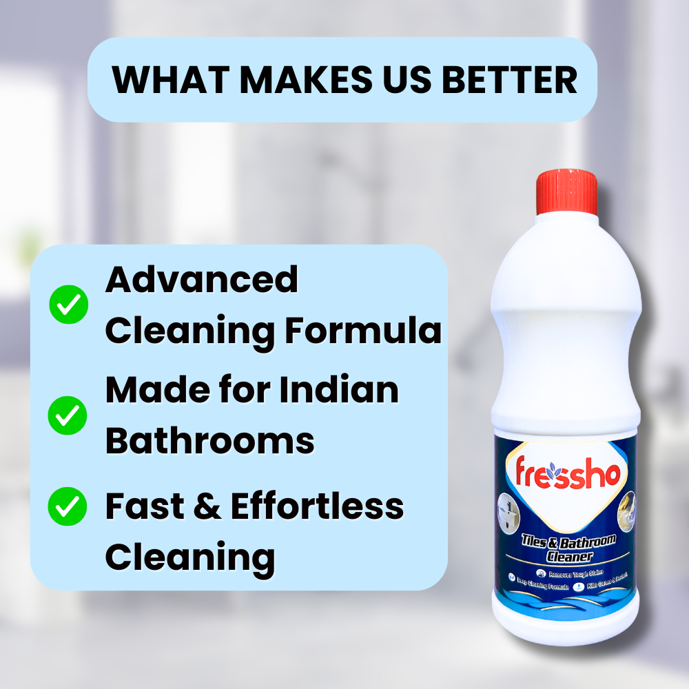 Tiles & Bathroom Cleaner with Protective Rubber Gloves