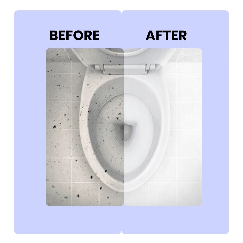 Toilet Cleaner (1L) with Protective Rubber Gloves - Removes Tough Stains and Odour