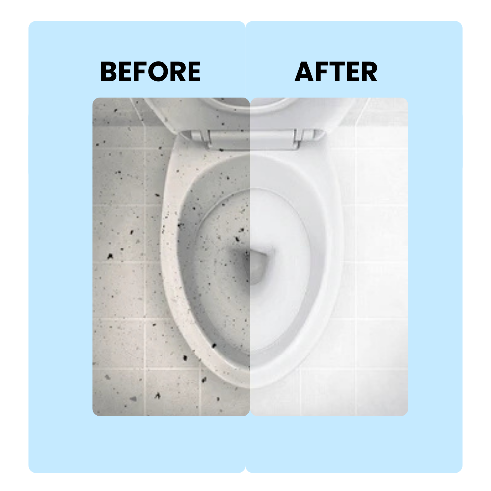 Toilet Cleaner (1L) with Protective Rubber Gloves - Removes Tough Stains and Odour