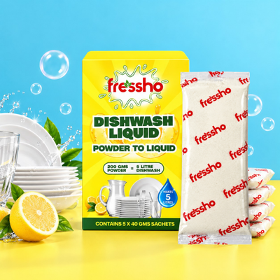 Dishwash Gel Powder to Liquid (200 Grams) - Make 5 Litres of Dishwash Liquid at Home