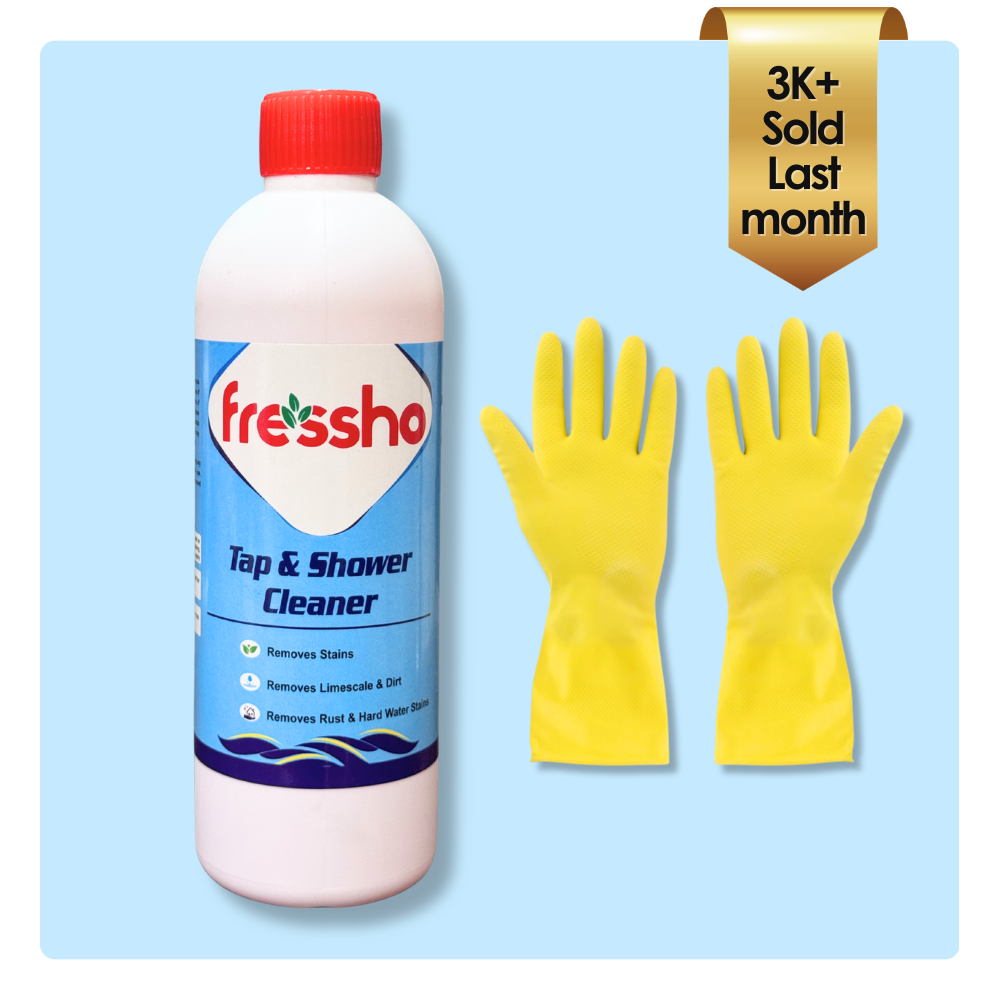 Tap and Shower Cleaner with Protective Rubber Gloves