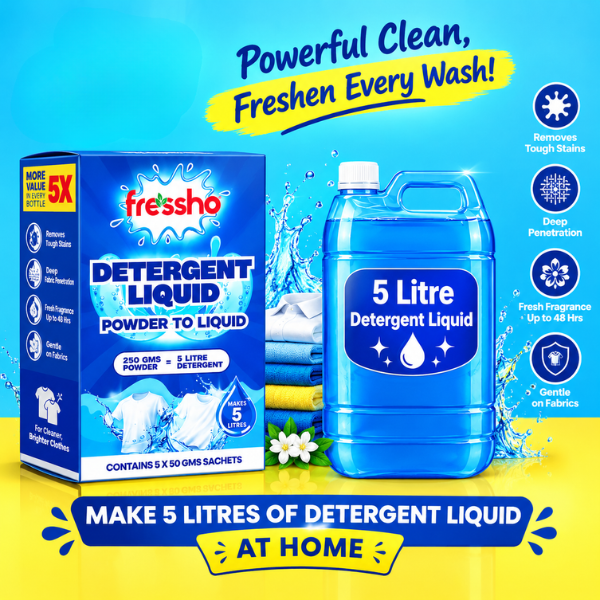 Detergent Powder to Liquid (250 Grams) - Make 5 Litres of Detergent Liquid at Home