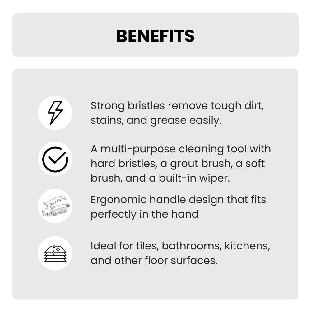 4-in-1 Multi-Functional Tile and Grout Cleaning Brush | Bathroom & Kitchen Cleaning Brush