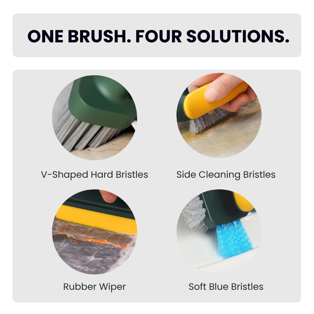 4-in-1 Multi-Functional Tile and Grout Cleaning Brush | Bathroom & Kitchen Cleaning Brush