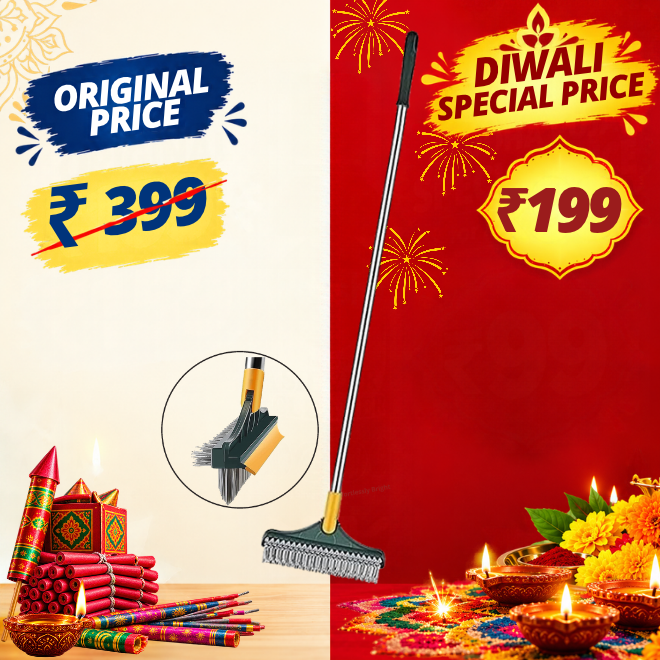 3-in-1 Tiles Cleaning Brush with Long Handle