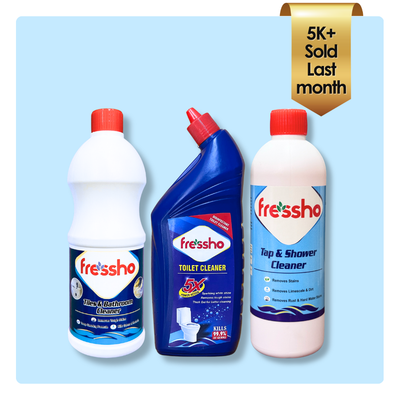 Basic Bathroom Cleaning Pack - Tiles, Toilet & Tap Cleaner Combo