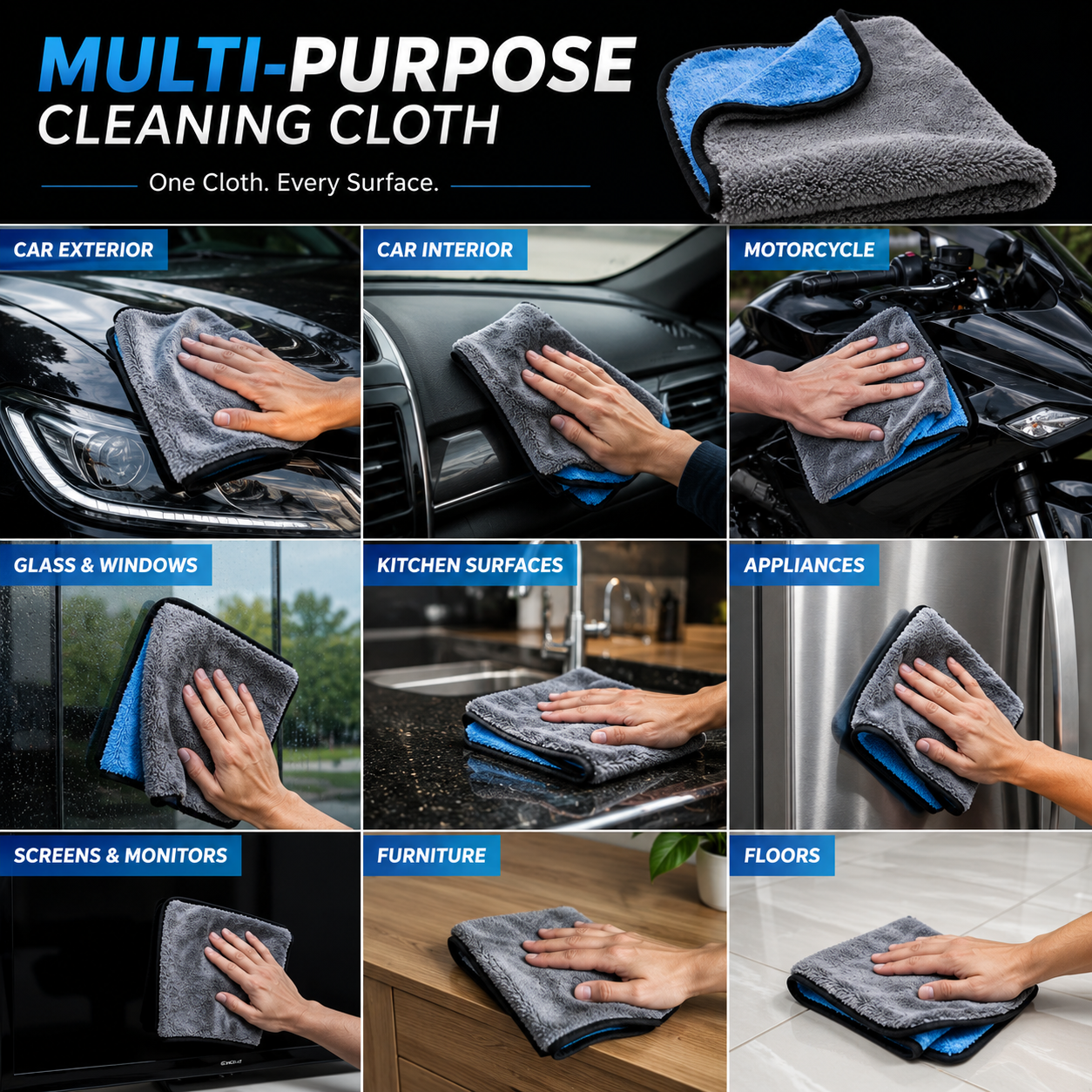 Premium Microfiber Cleaning Cloth (Pack of 1)