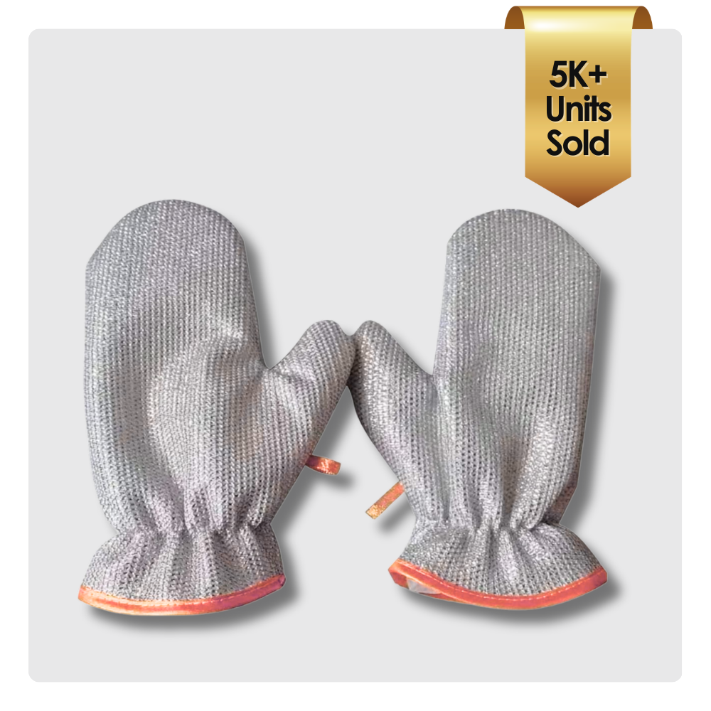 2-Piece Wire Dishwashing Gloves for Kitchen Cleaning – Non-Scratch, Waterproof & Machine Washable