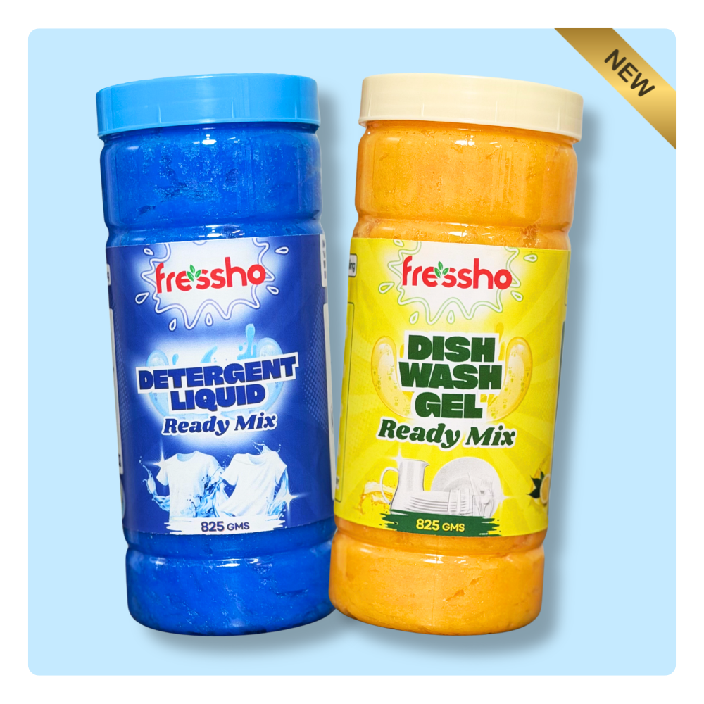 Fressho Dishwash Gel + Detergent Liquid Ready Mix Combo
