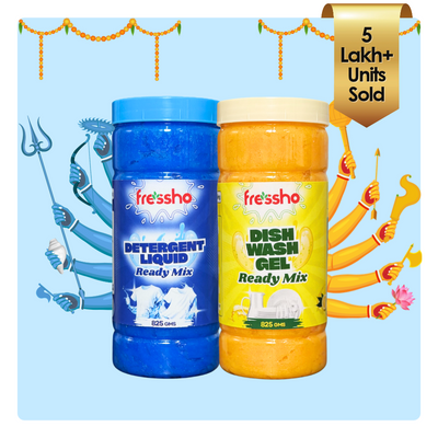 Fressho Dishwash Gel + Detergent Liquid Ready Mix Combo