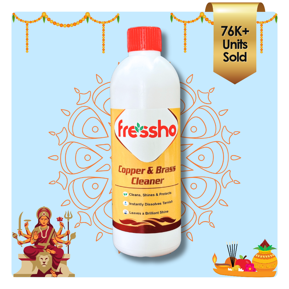 Pooja Items Cleaner – Copper & Brass Polish - No Metal Loss - 500 ML
