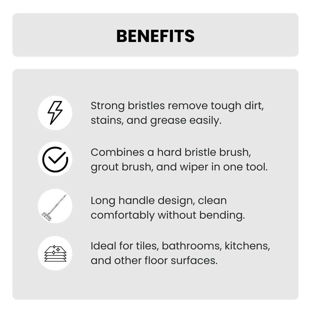 3-in-1 Tiles Cleaning Brush with Long Handle