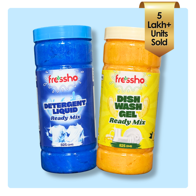 Fressho Dishwash Gel + Detergent Liquid Ready Mix Combo