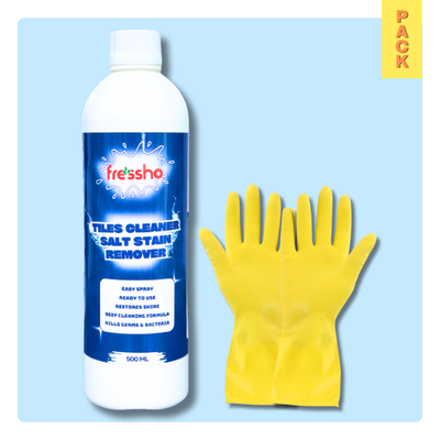 Tiles & Bathroom Cleaner with Protective Rubber Gloves
