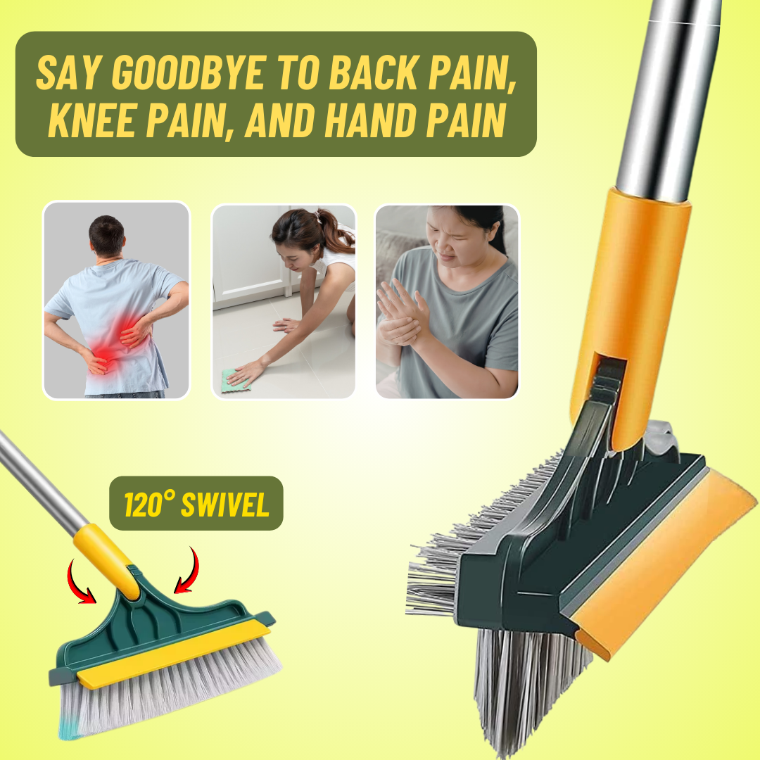 3-in-1 Tiles Cleaning Brush with Long Handle