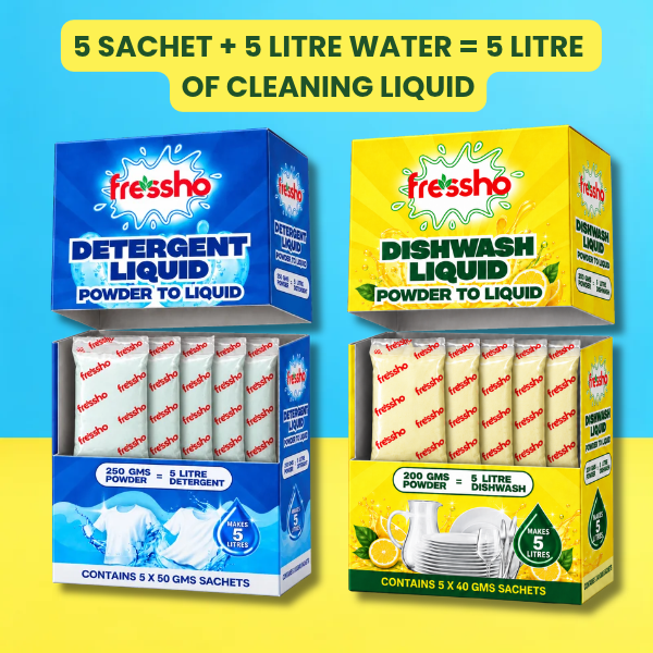Detergent Liquid and Dishwash Gel Powder to Liquid Combo