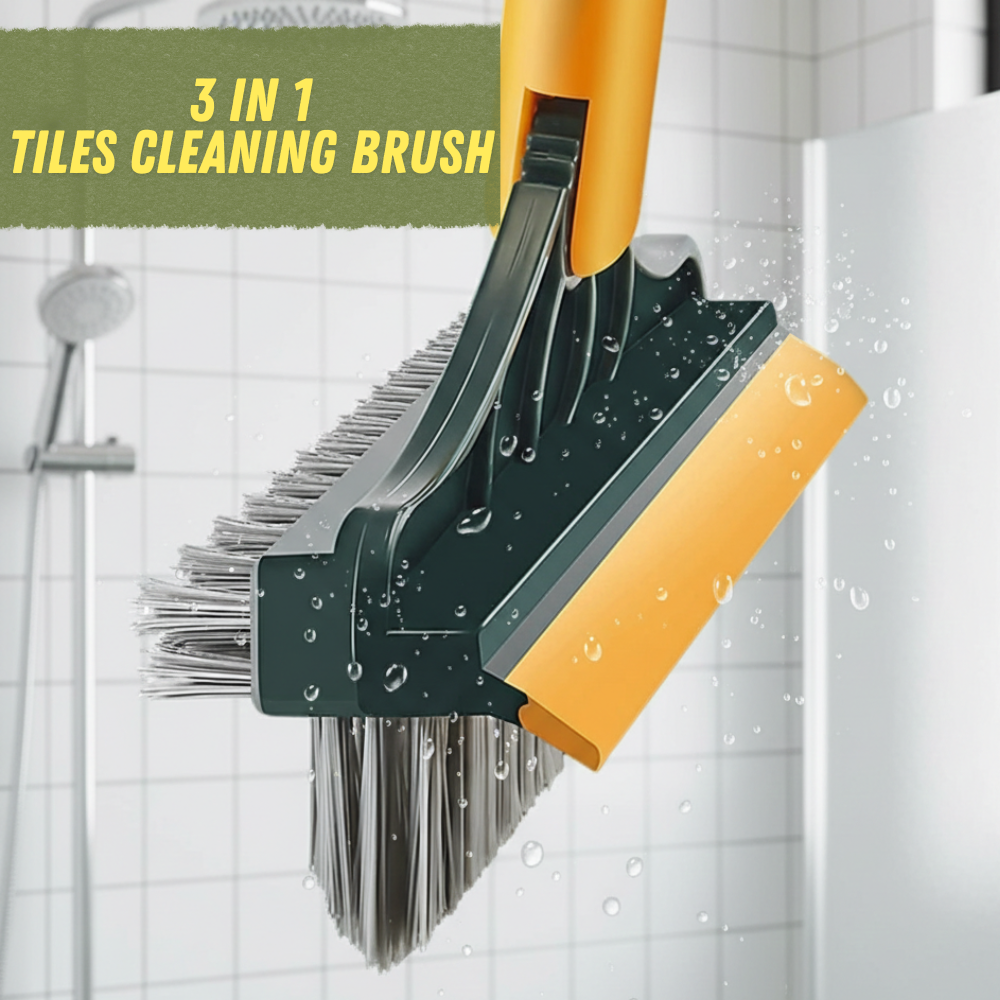 3-in-1 Tiles Cleaning Brush with Long Handle