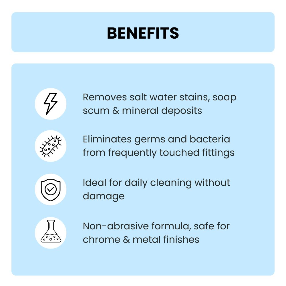 Tap and Shower Cleaner with Protective Rubber Gloves