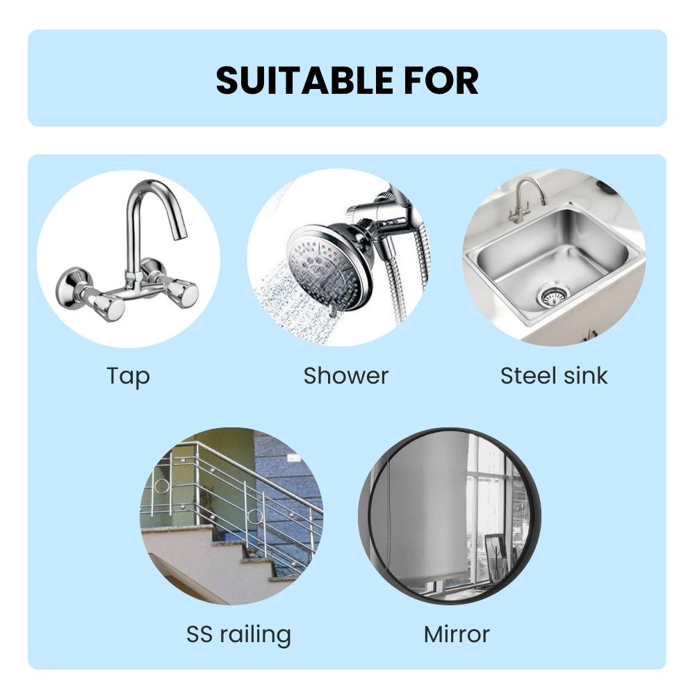 Tap and Shower Cleaner with Protective Rubber Gloves