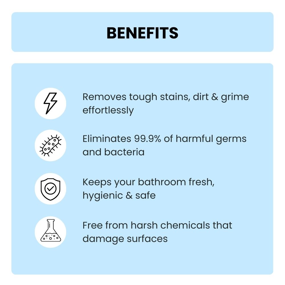 Tiles & Bathroom Cleaner with Protective Rubber Gloves