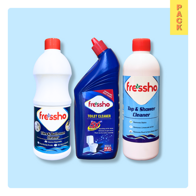 Basic Bathroom Cleaning Pack - Tiles, Toilet & Tap Cleaner Combo